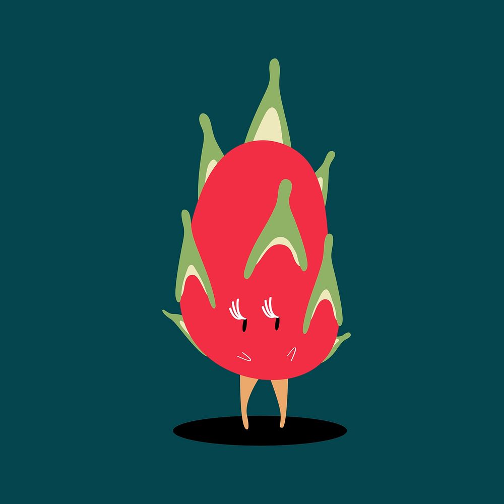Red dragon fruit cartoon vector