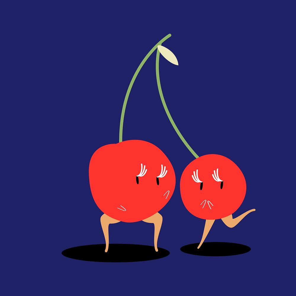 A pair of cherries cartoon vector