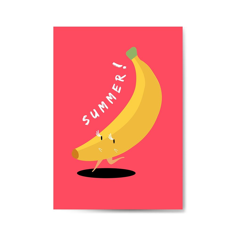 Summer banana cartoon character vector