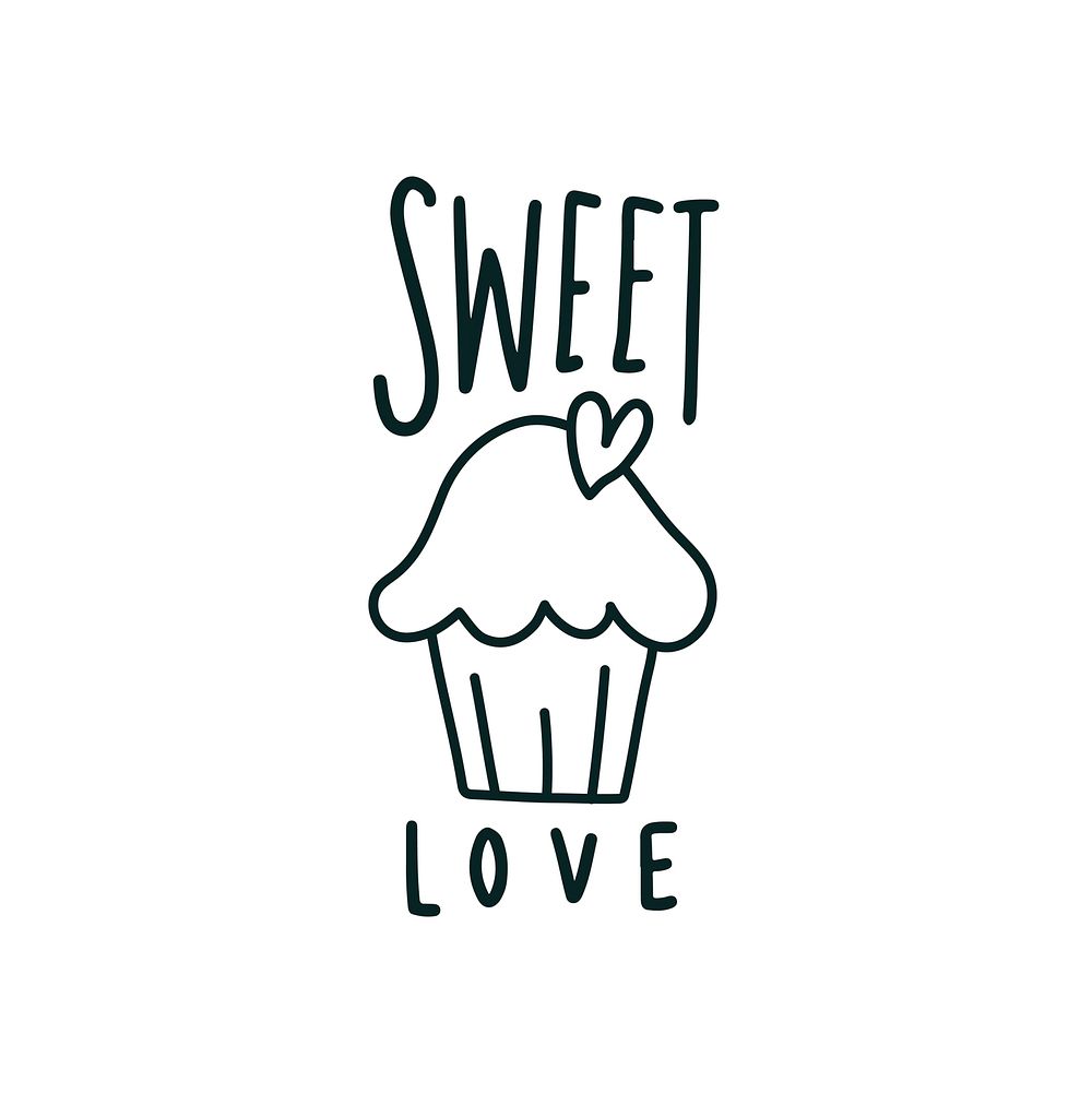 Sweet love cute cupcake vector