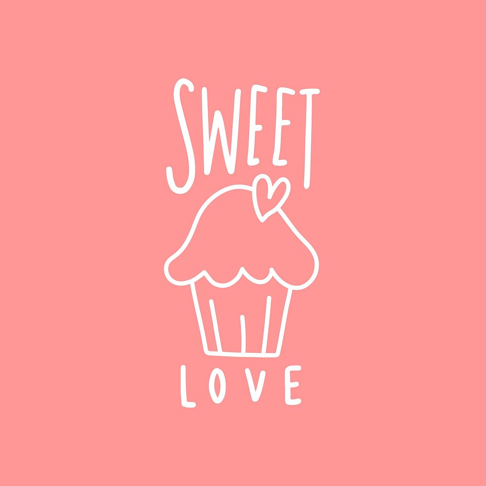 Sweet love cute cupcake vector