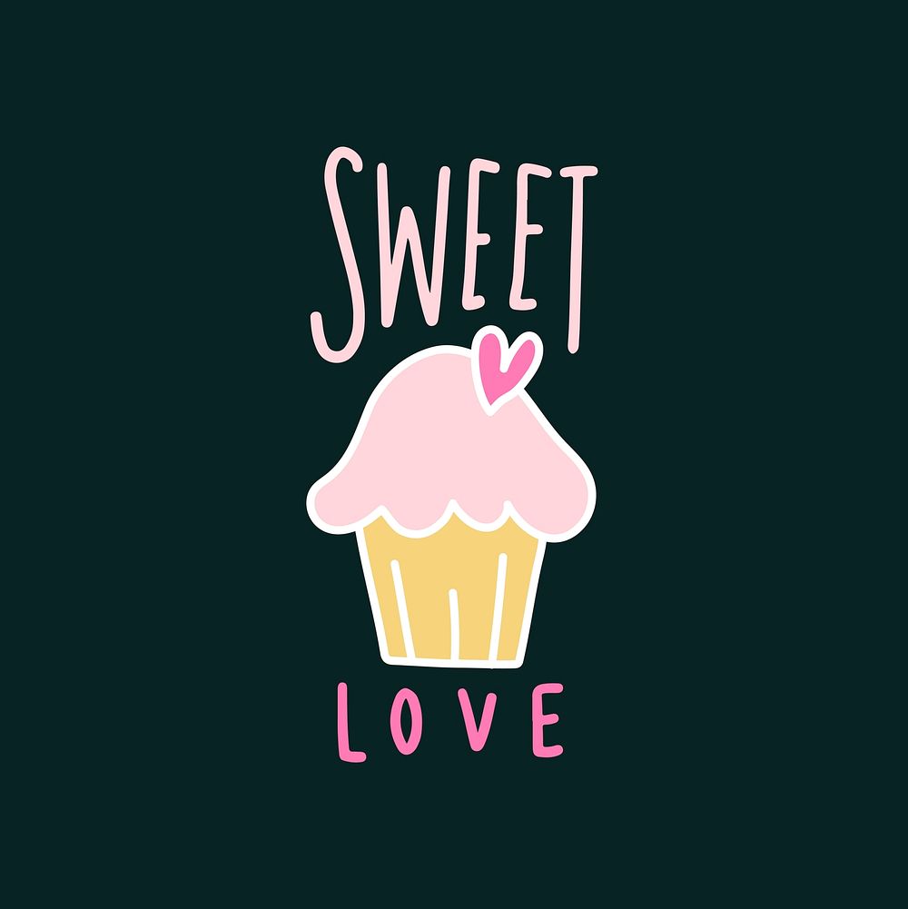 Sweet love cute cupcake vector