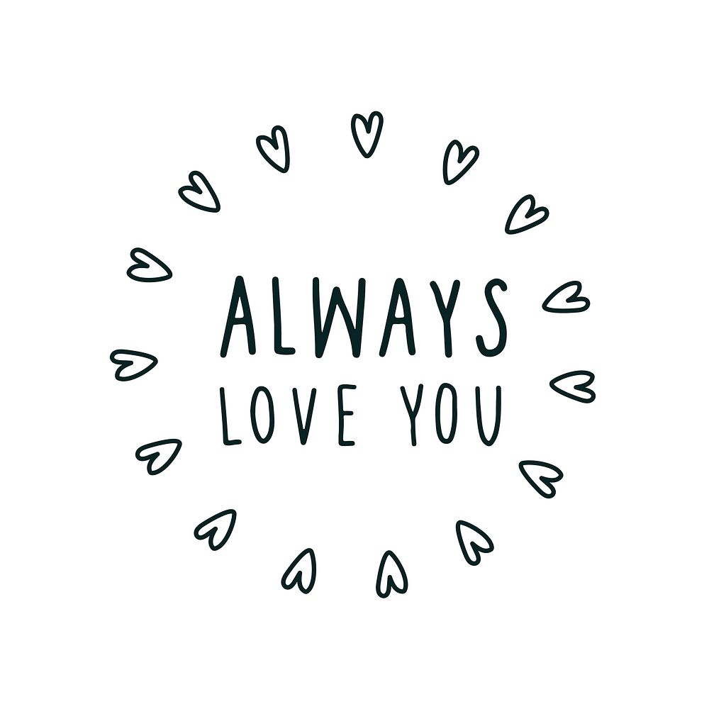 Always love you framed with hearts vector