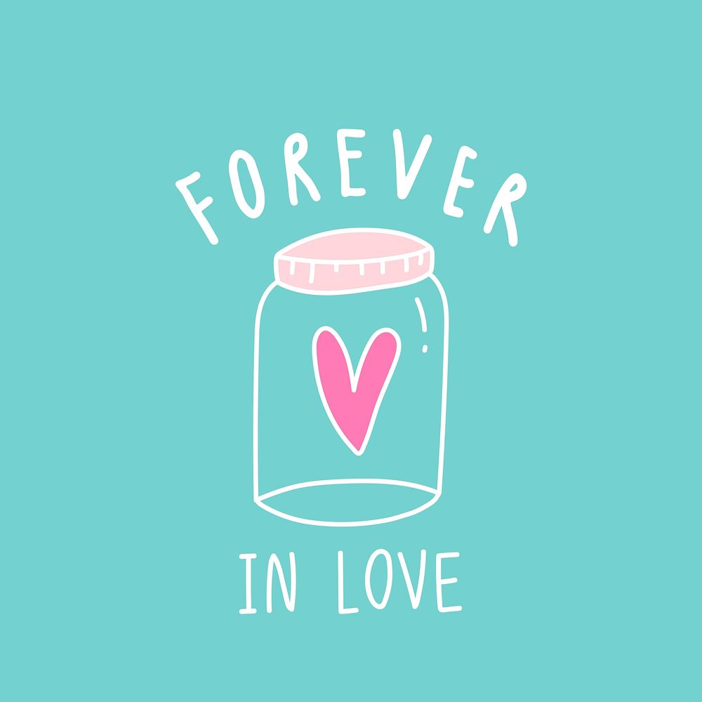 Forever in love typography vector