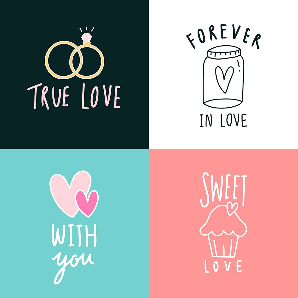 Love expressions icon set vector