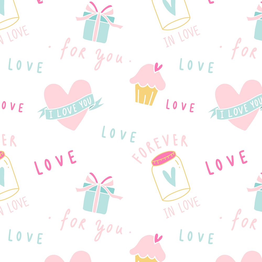Love expressions seamless white background vector
