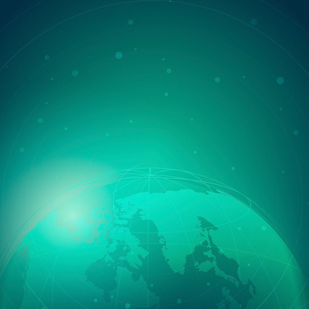 Worldwide connection green background illustration vector