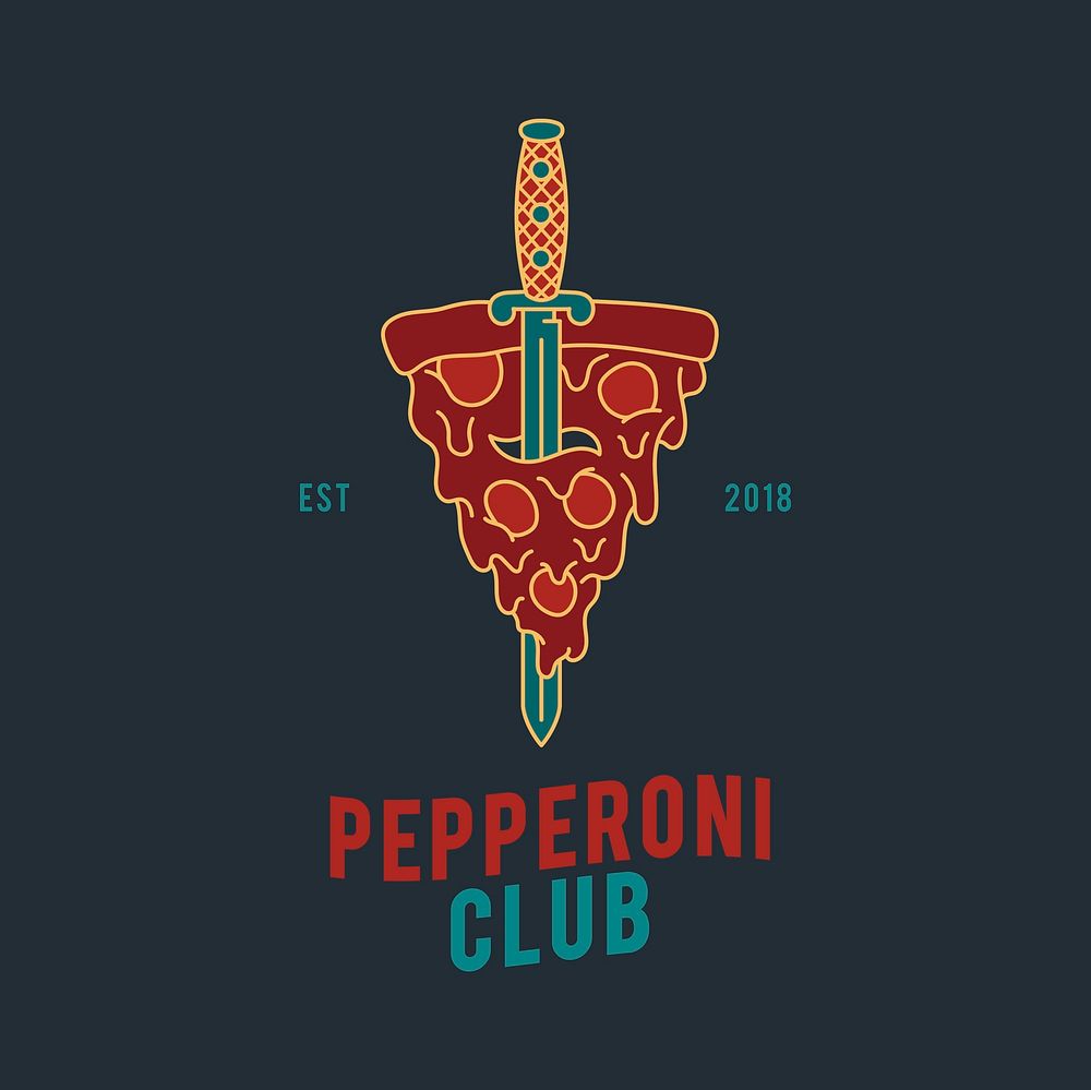 Pepperoni pizza design vector
