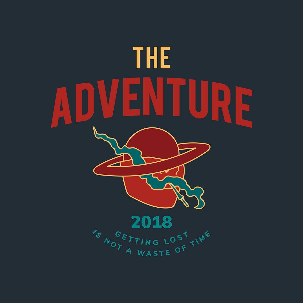 Vintage the adventure text design vector