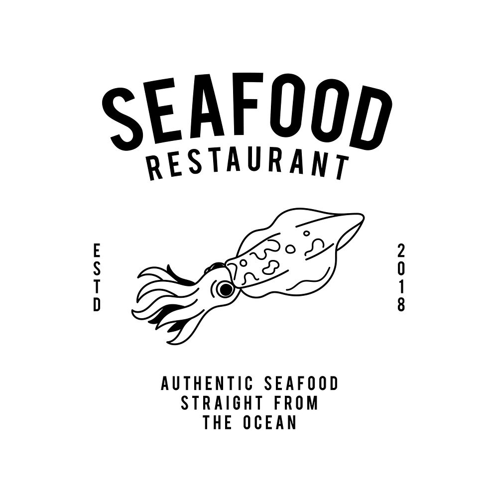 Seafood restaurant text design vector