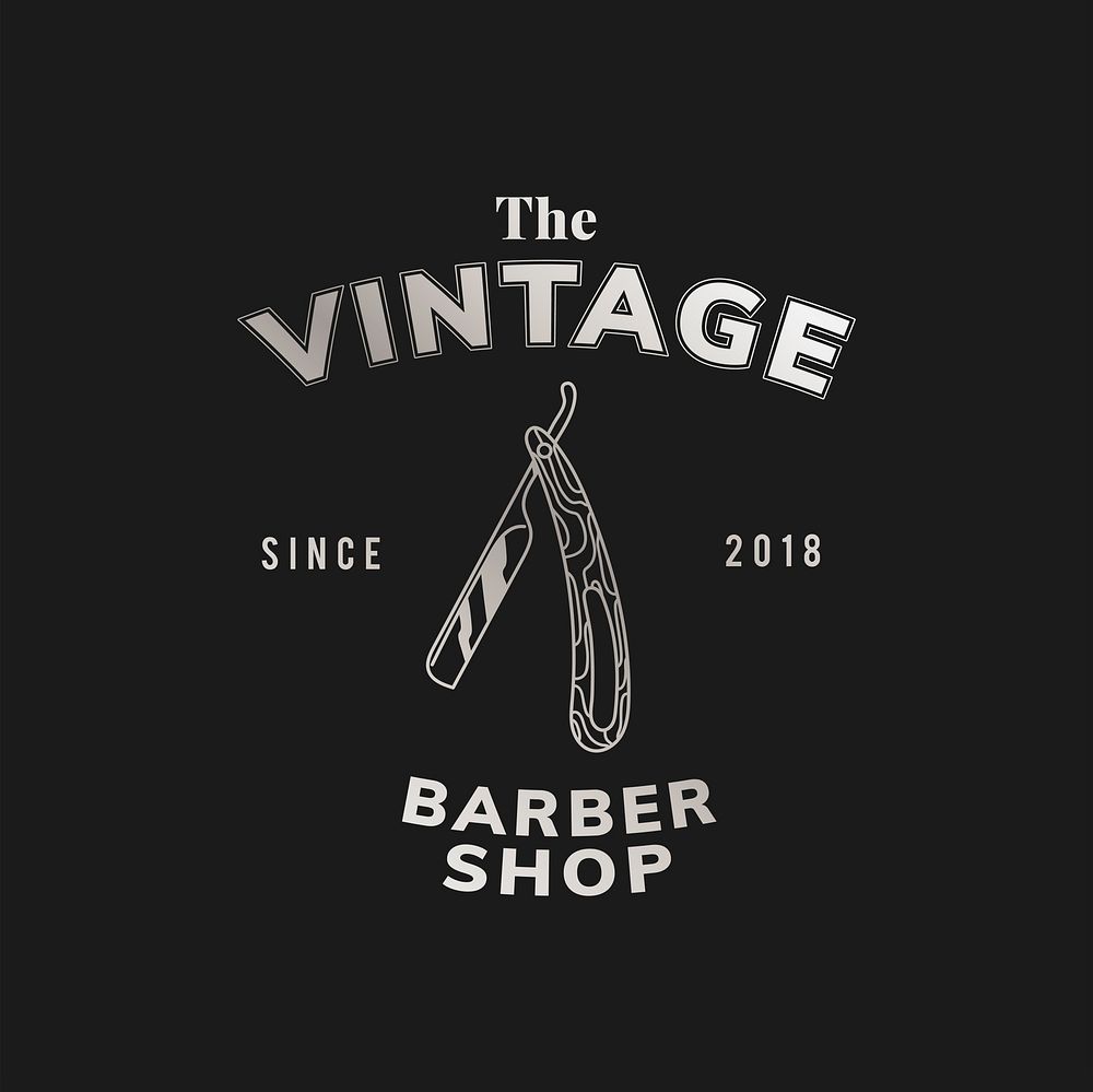 Vintage barber shop logo vector
