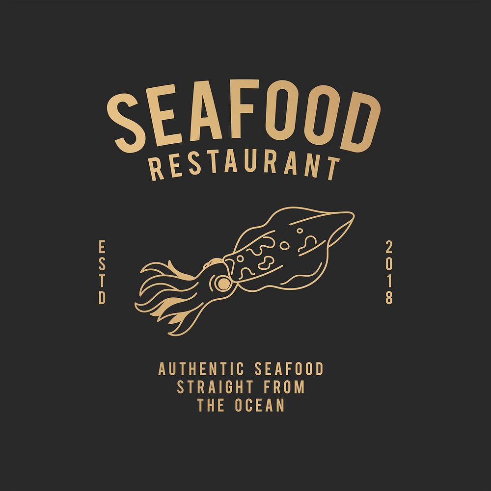 Authentic seafood restaurant logo vector