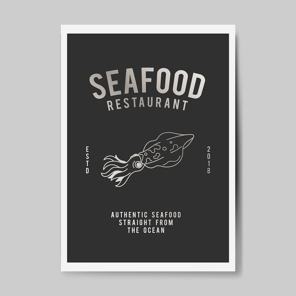 Authentic seafood restaurant logo vector
