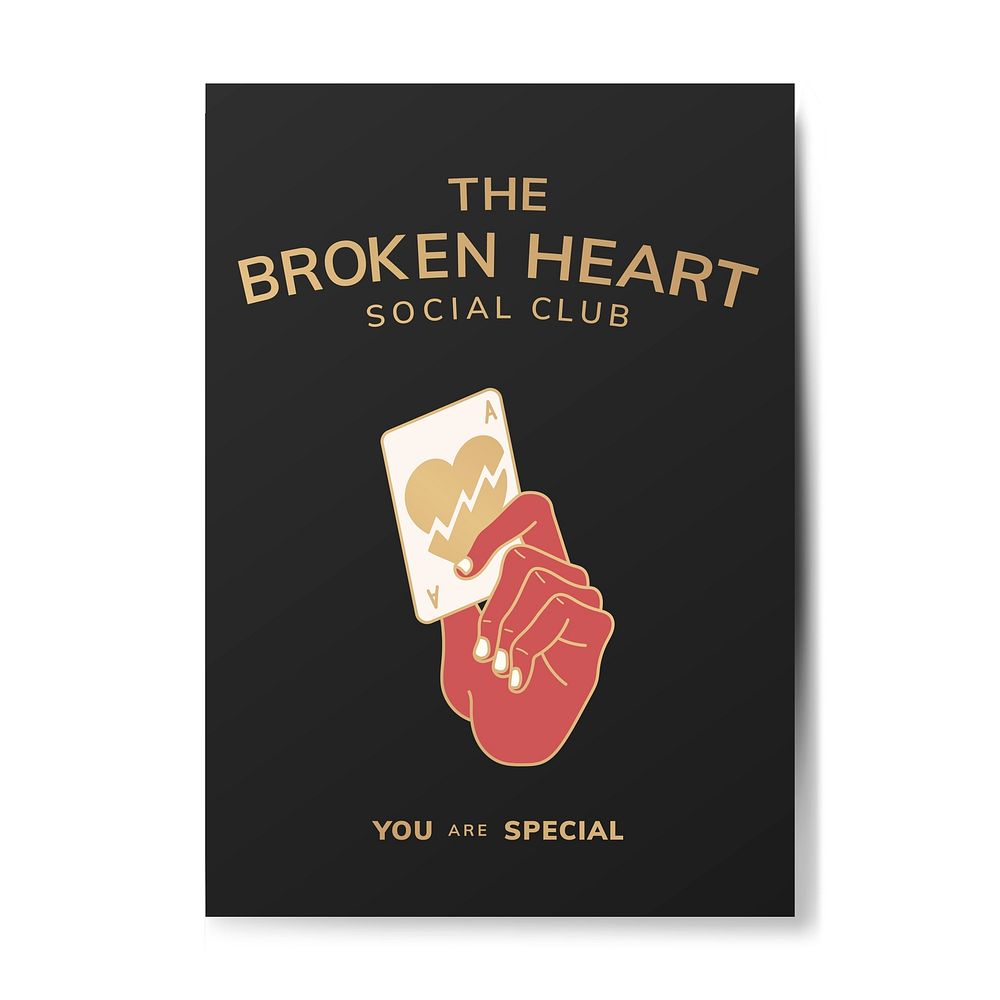 The broken heart social club logo vector