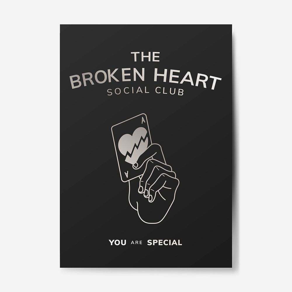 The broken heart social club logo vector