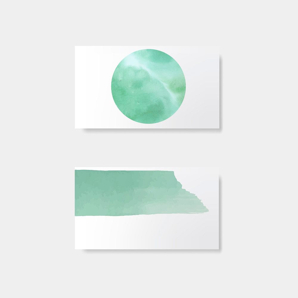 Turquoise watercolor style card vector