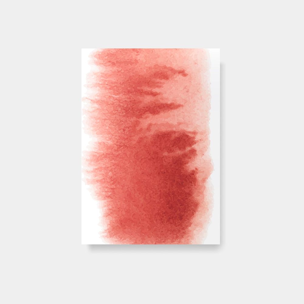 Red watercolor style card vector