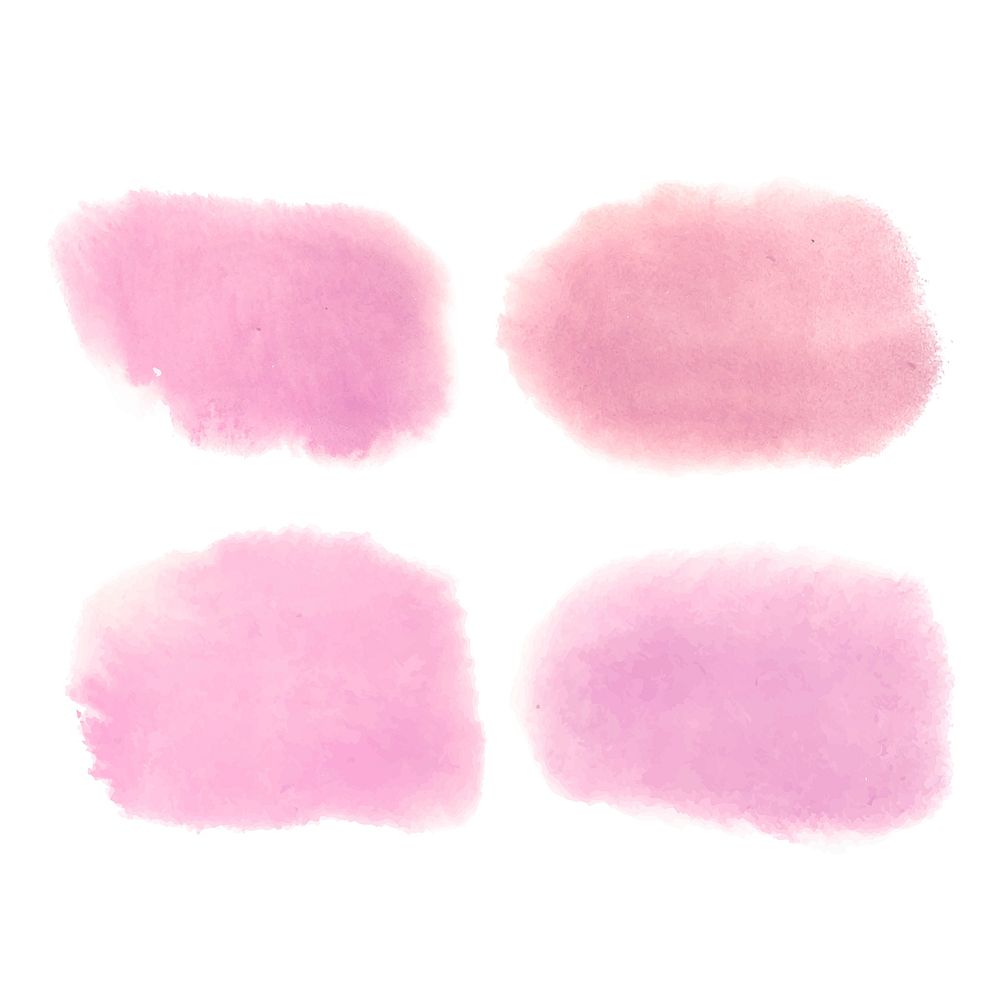 Pink watercolor style banner vector set