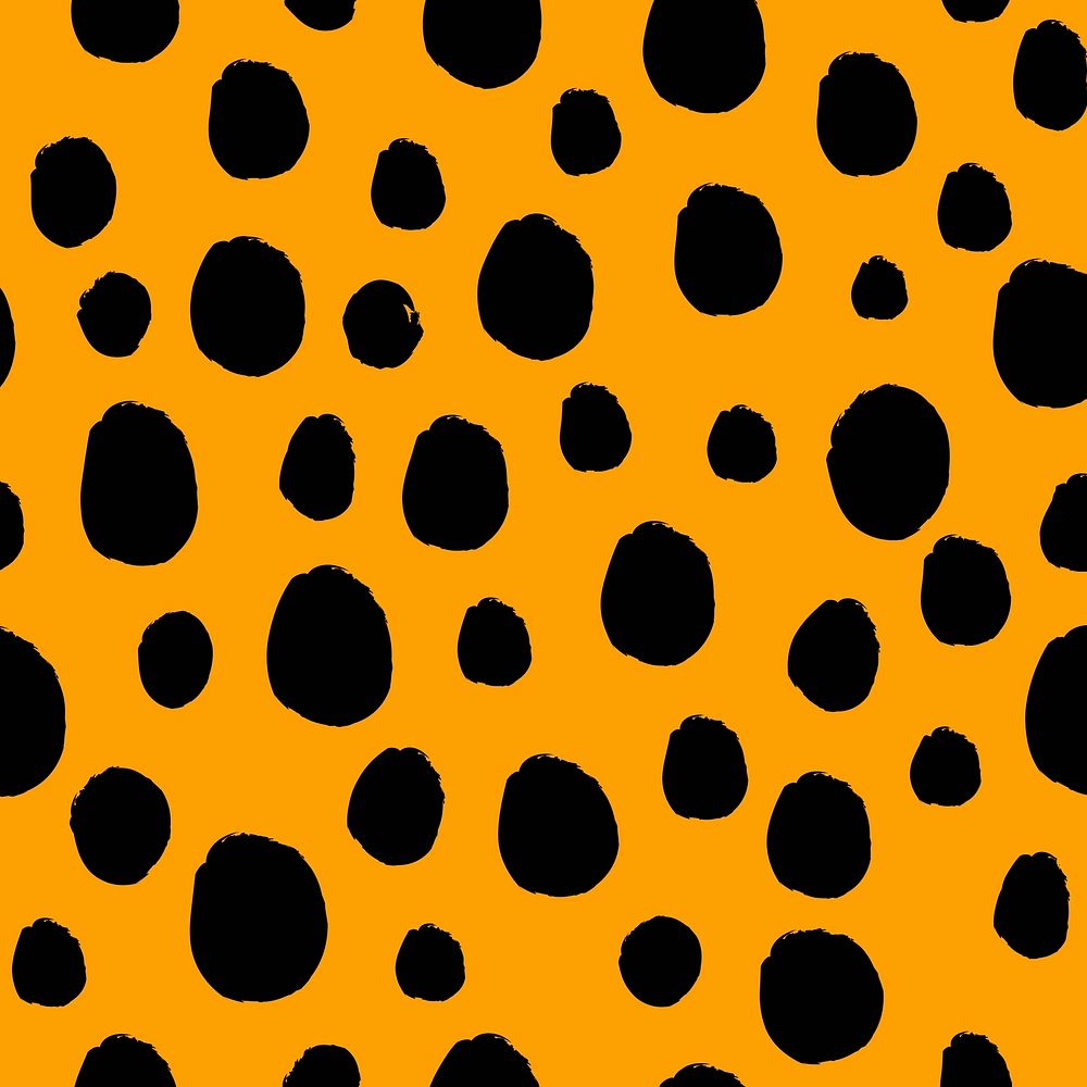 Cheetah print, black dots seamless pattern vector