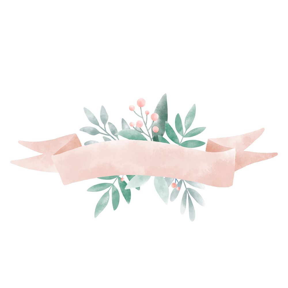 Watercolor leaves with a banner vector