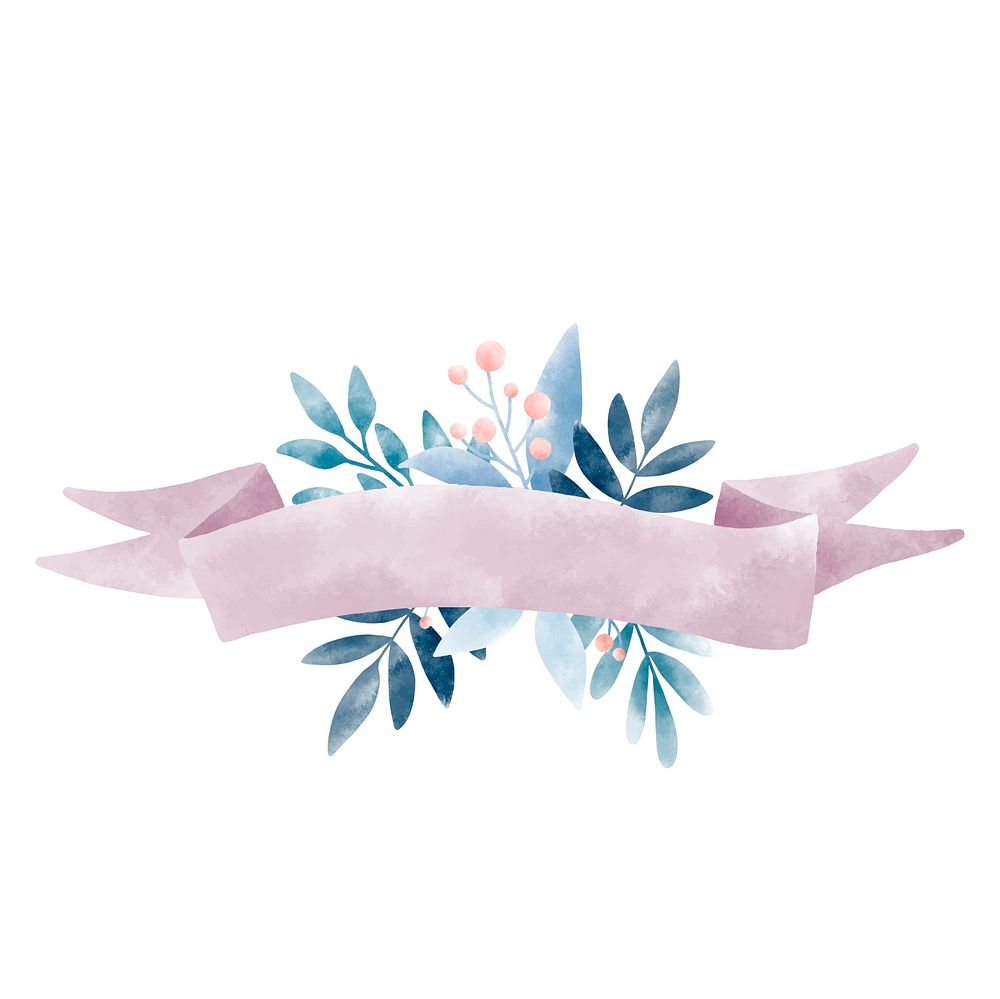 Watercolor leaves with a banner vector
