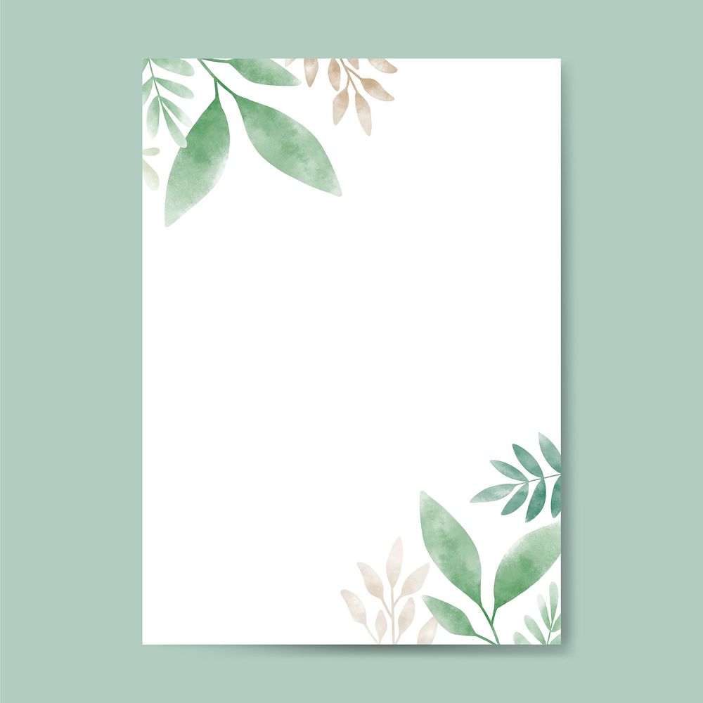 Watercolor leaves with copy space design