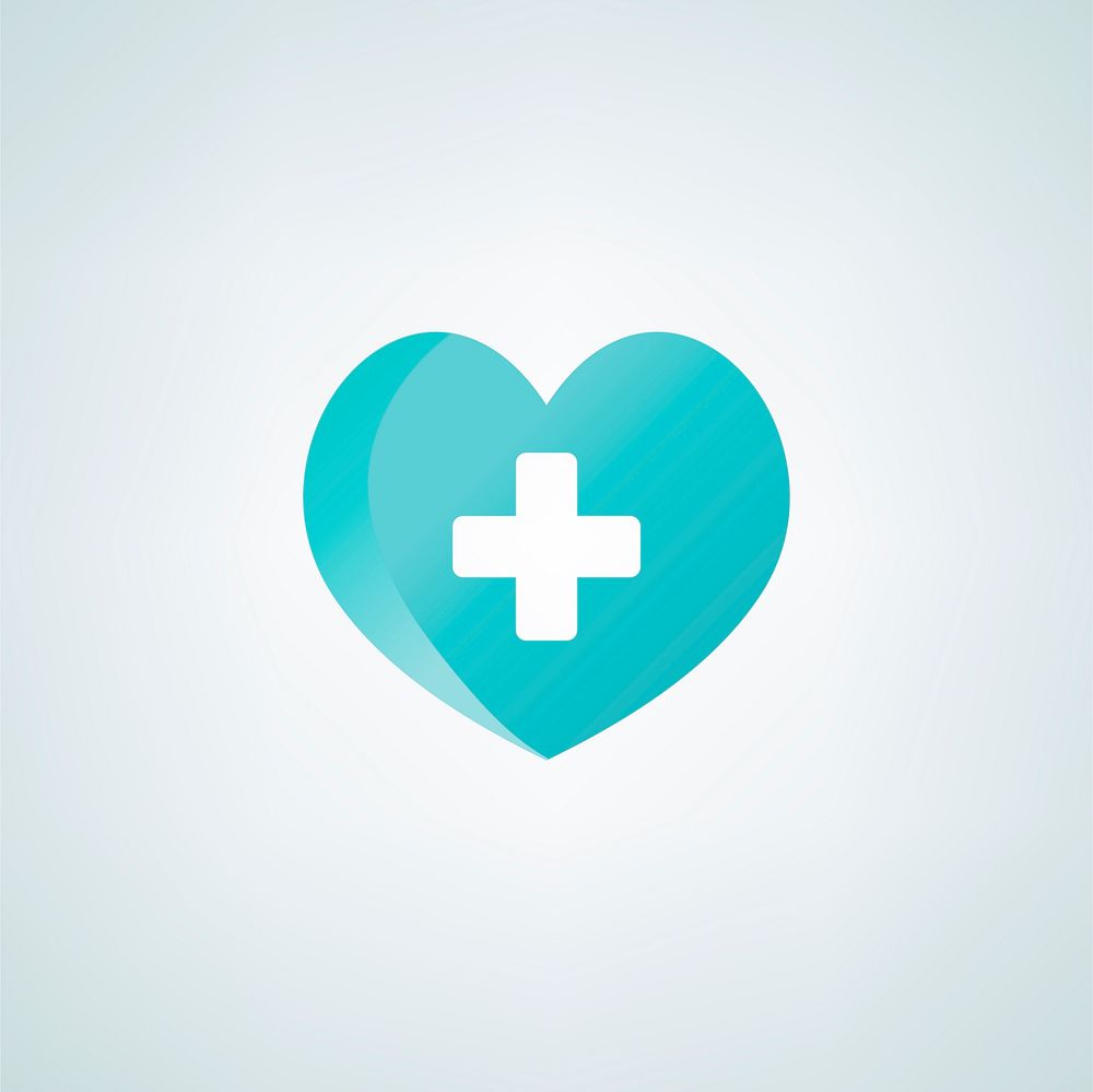 Heart with a red cross symbol vector