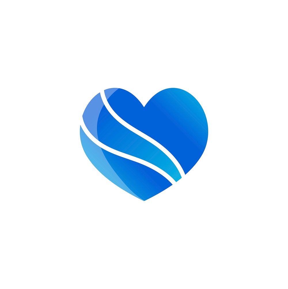 Blue heart icon medical care vector