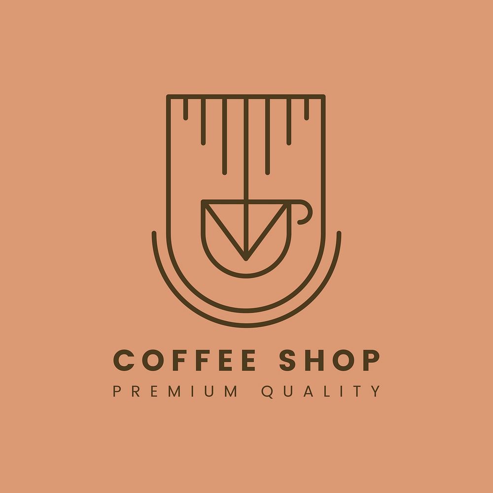 Premium quality coffee shop logo vector