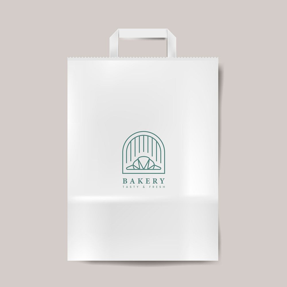 Paper bag mockup isolated vector