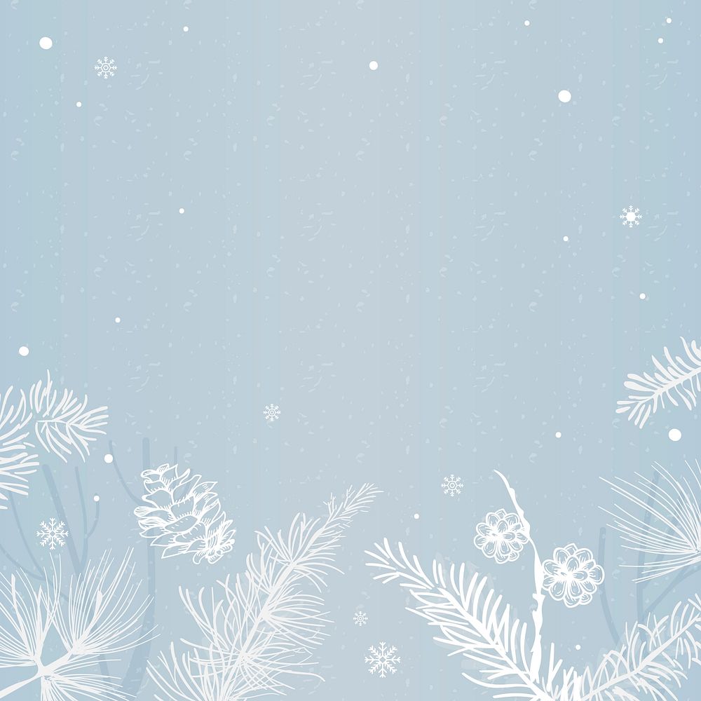 Blue background with winter decoration vector