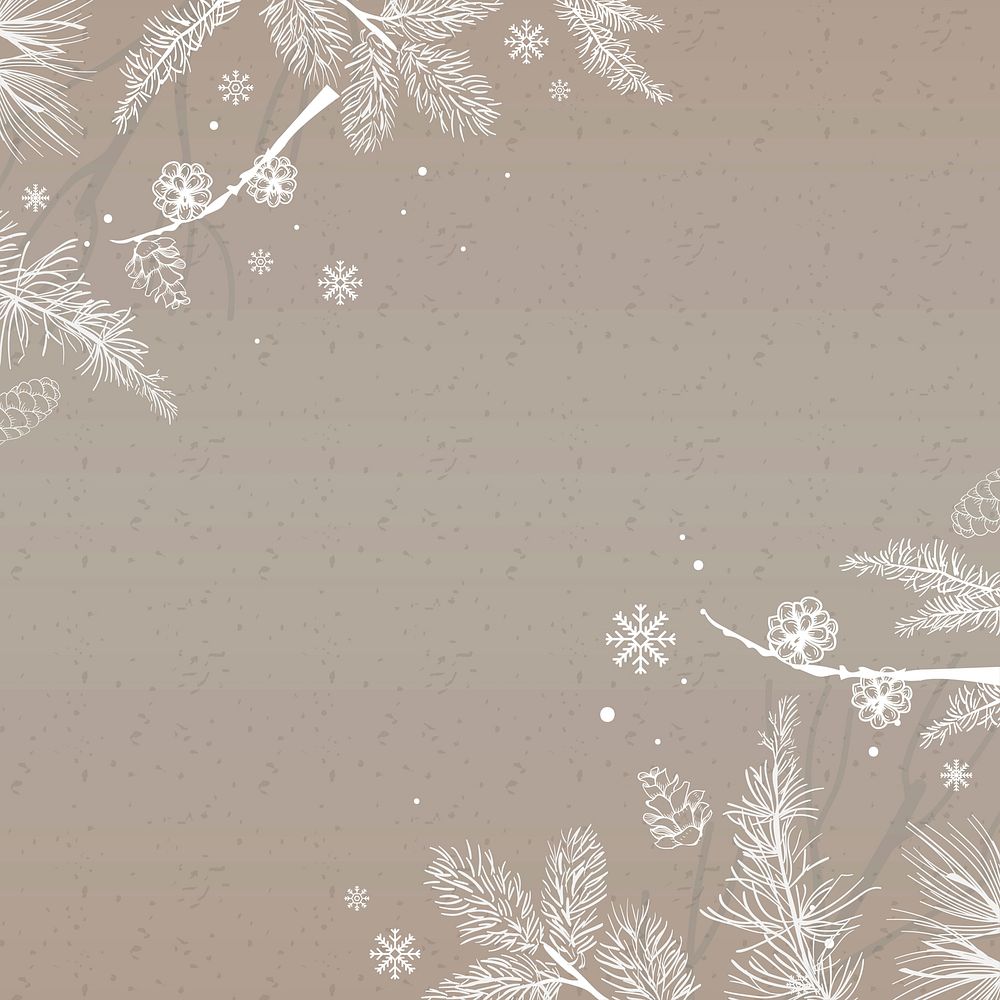 Gray background with winter decoration vector