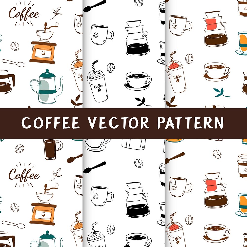 Coffee house and cafe seamless background vector