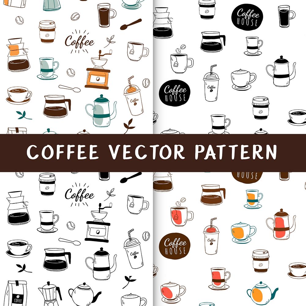 Coffeehouse and cafe seamless background vector