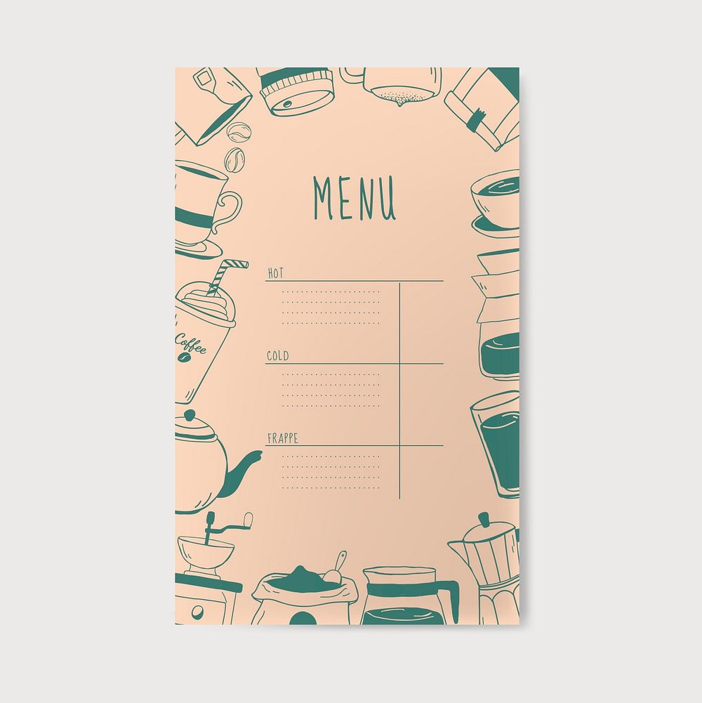 Coffee shop and cafe menu vector