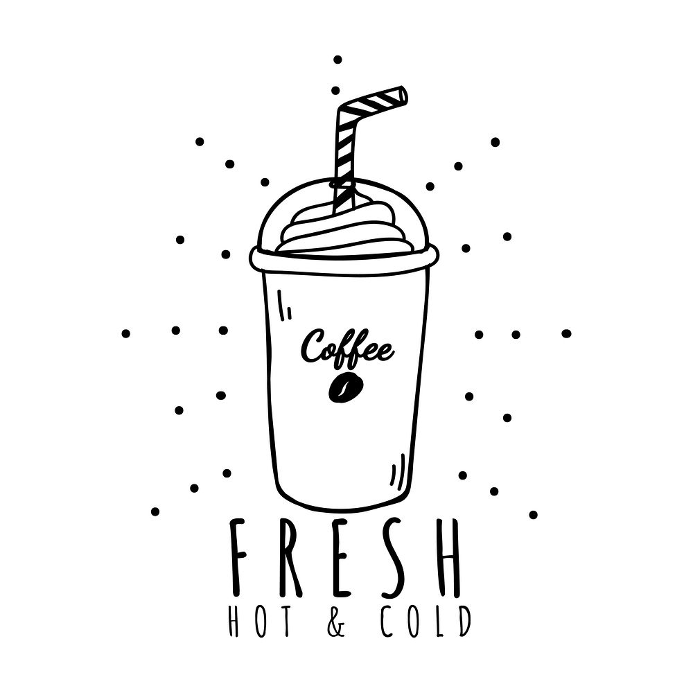 Fresh hot & cold cafe logo vector