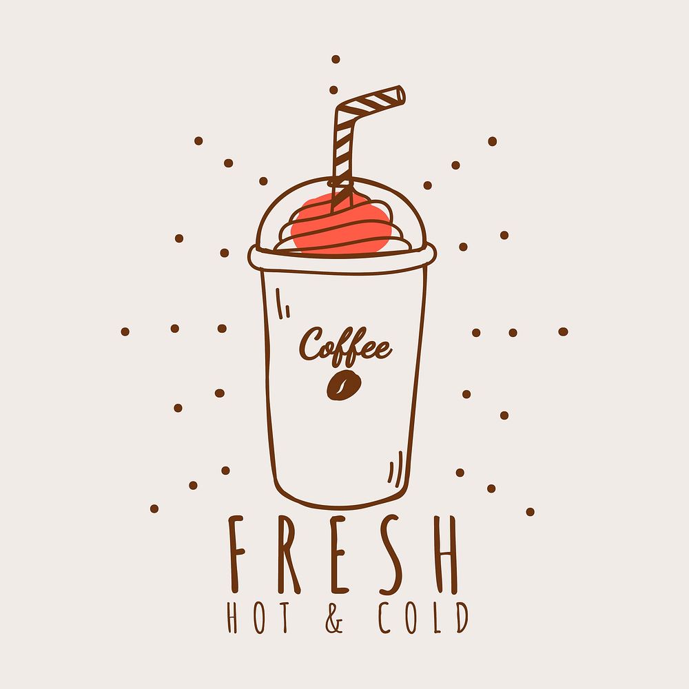 Fresh hot & cold cafe logo vector