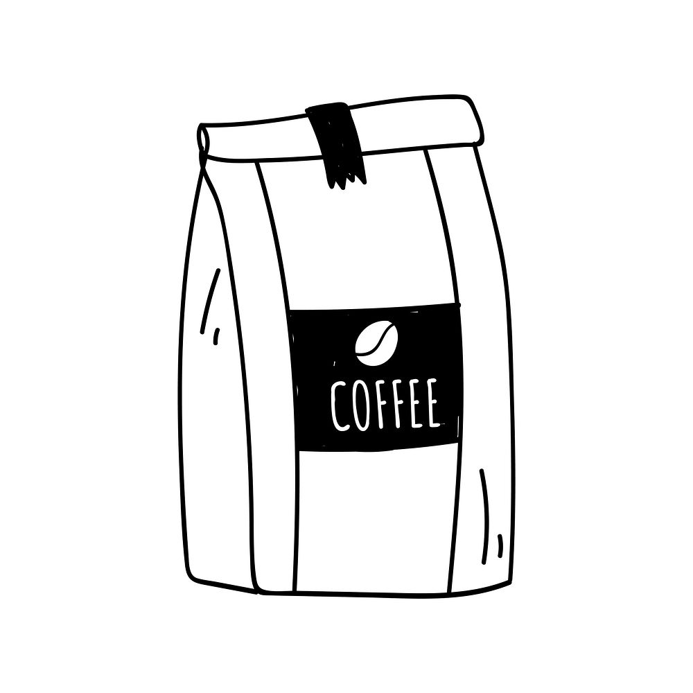Bag of coffee beans icon vector