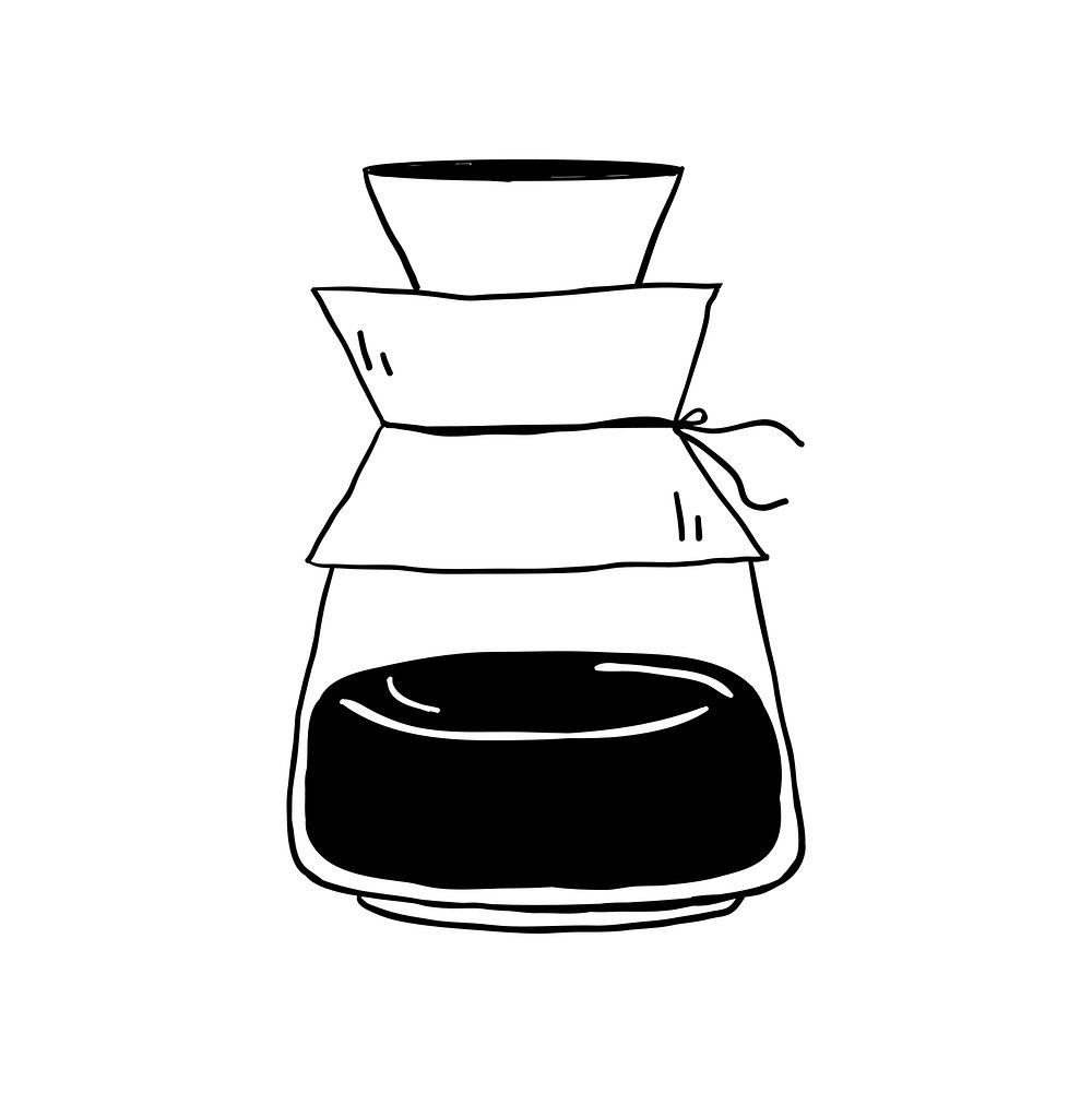 Drip coffee pot icon vector