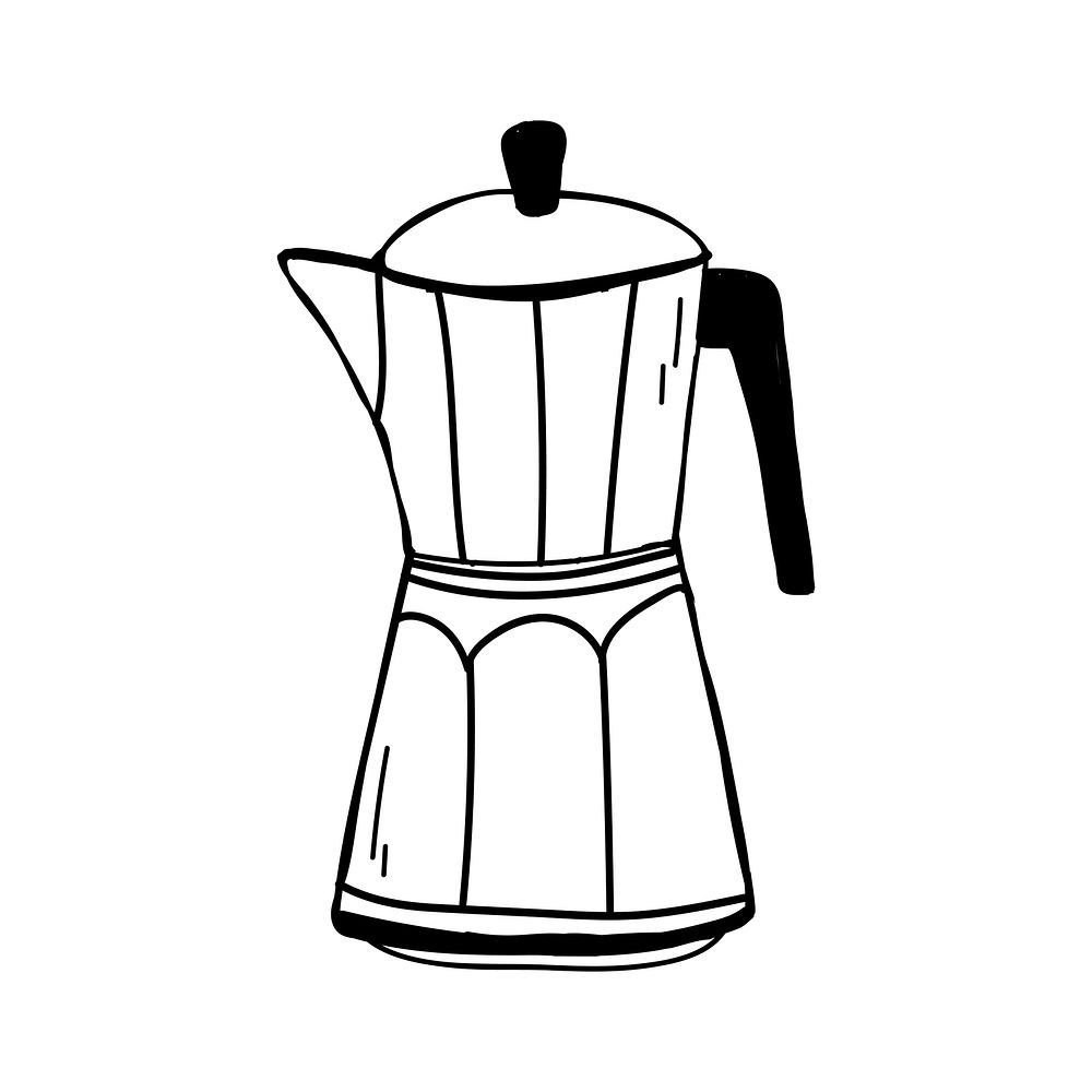 Moka pot coffee shop icon vector
