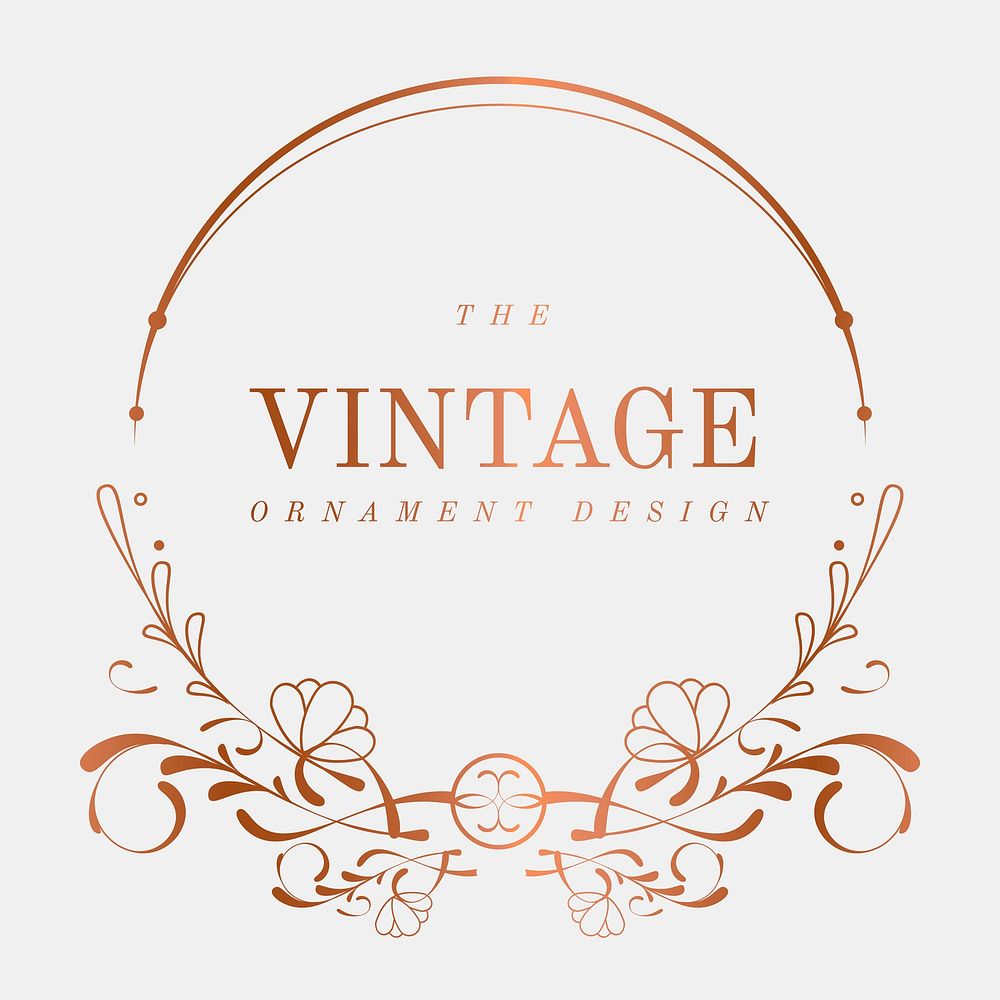 Luxurious vintage art nouveau badge vector