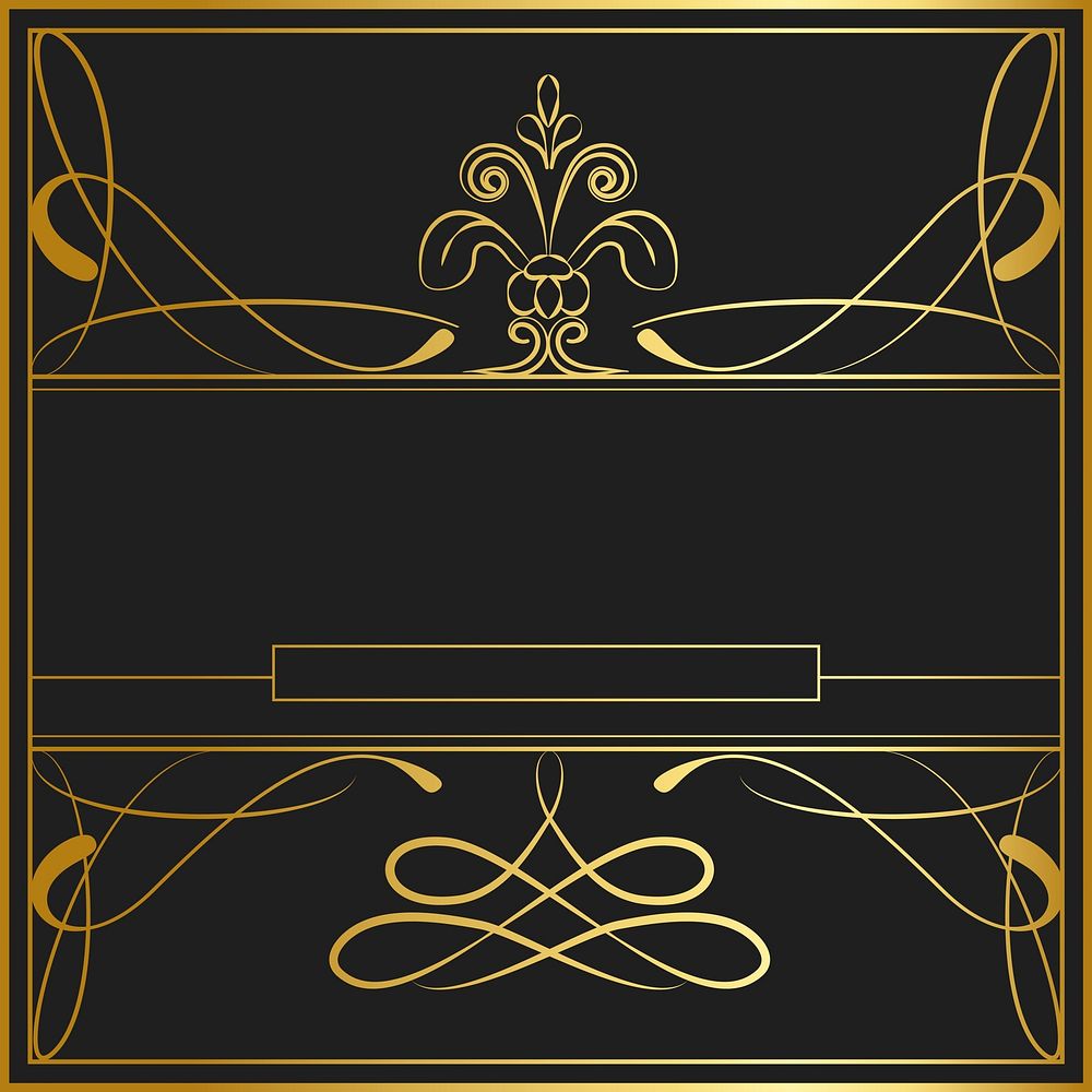 Vintage golden art nouveau badge vector