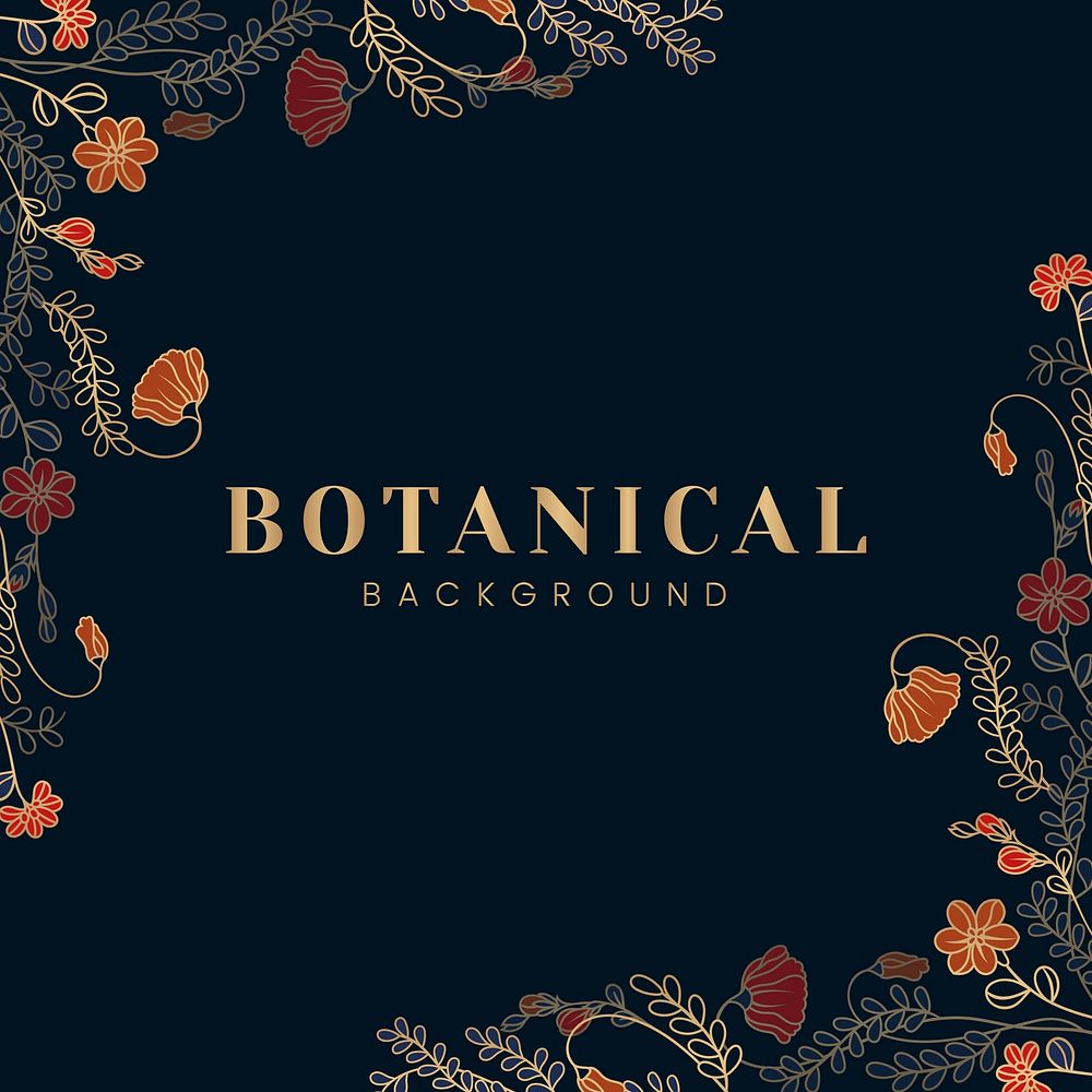 Botanical background with floral frame vector