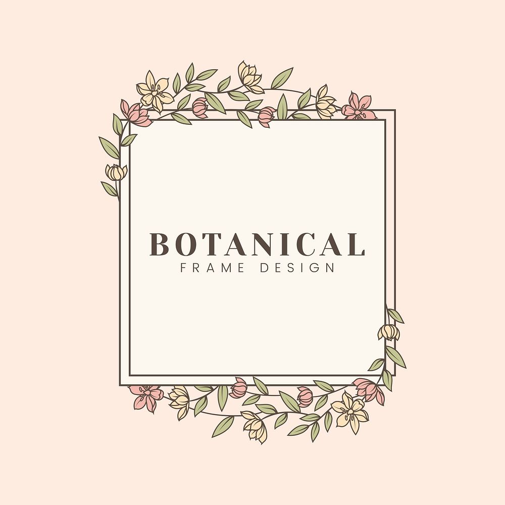 Beautiful botanical frame design mockup