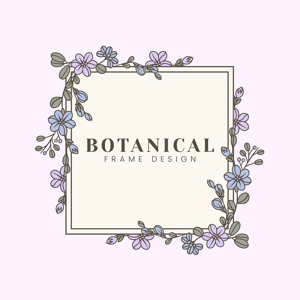 Beautiful botanical frame design mockup