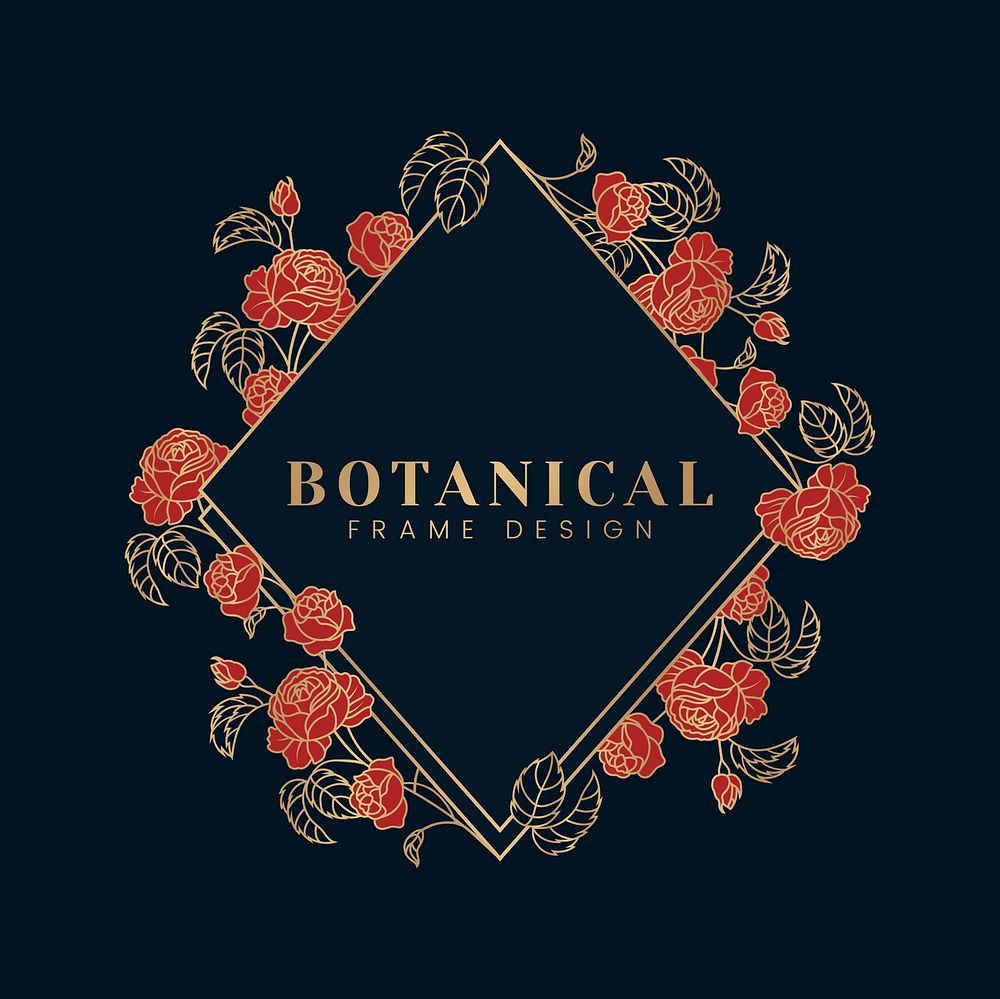 Beautiful botanical frame design mockup