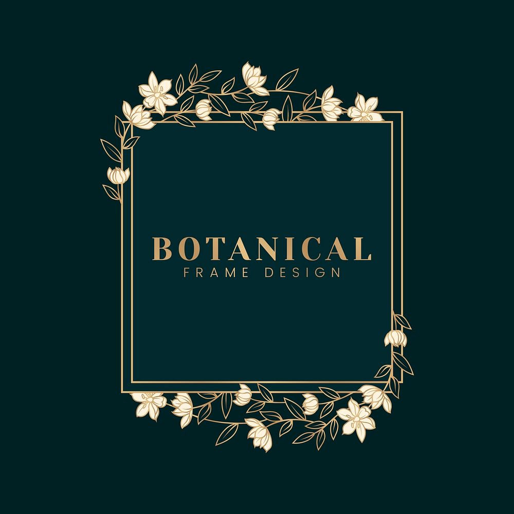 Beautiful botanical frame design mockup