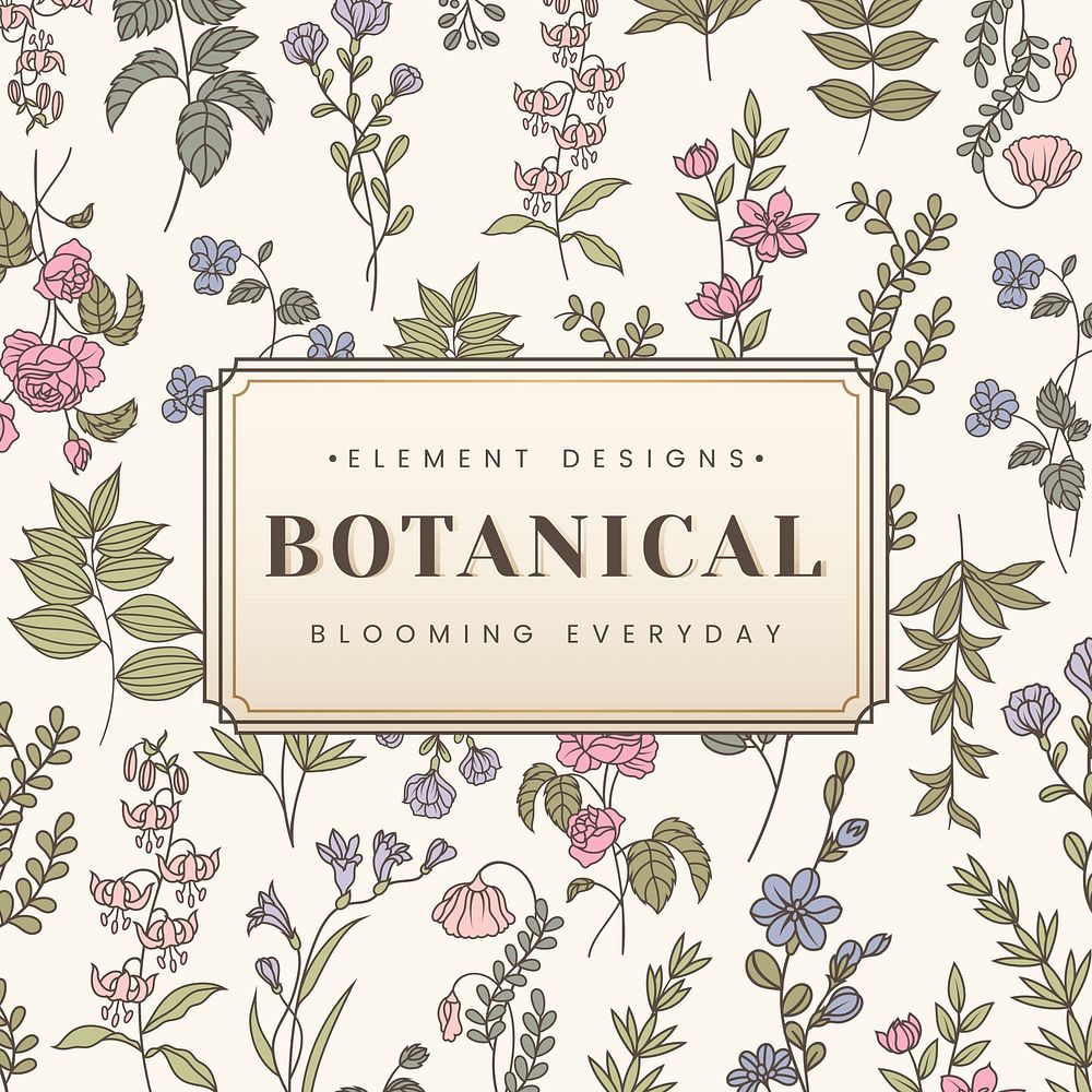 Botanical element design label vector