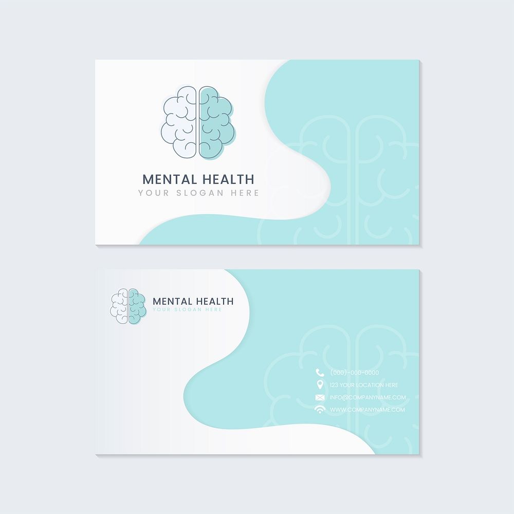 Mental health psychiatrist name card mockup vector