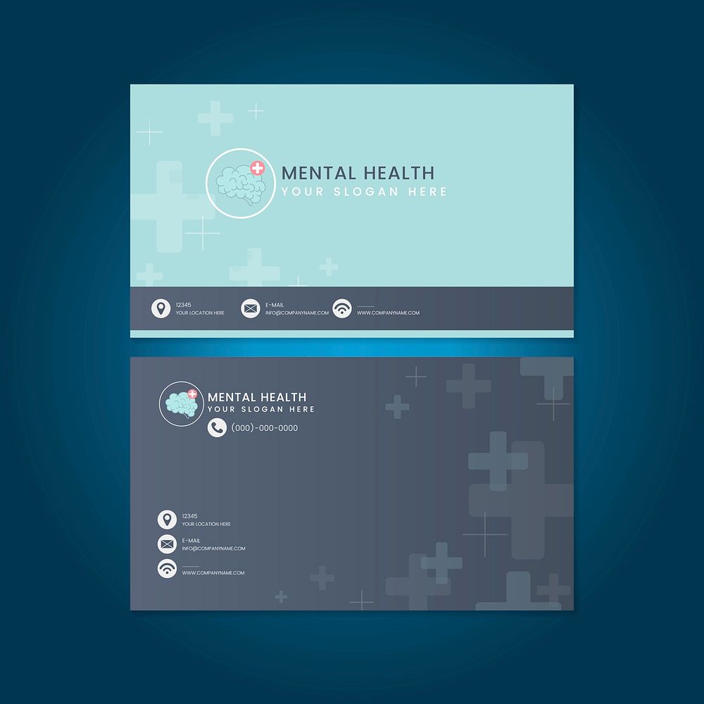 Mental health psychiatrist name card mockup vector
